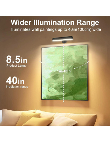 Aplique de Pared LED Recargable Llamau 7500mAh Negro