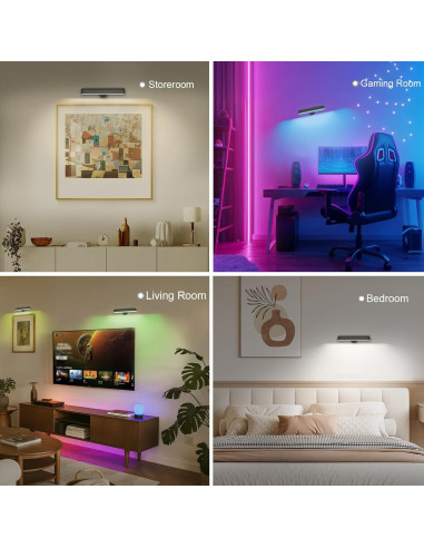 Aplique de Pared LED Recargable Llamau 7500mAh Negro