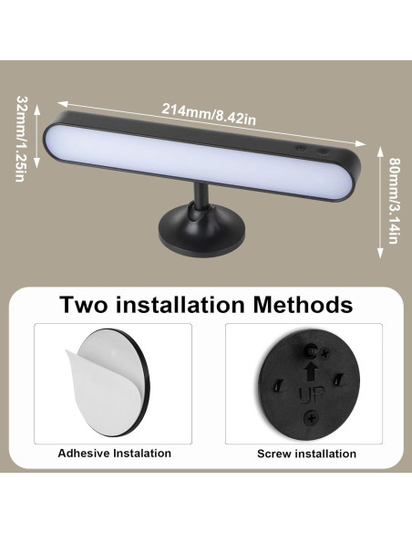 Aplique de Pared LED Recargable Llamau 7500mAh Negro