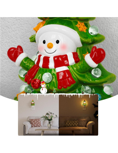 Luz Nocturna Enchufable Briignite Muñeco de Nieve 3000K