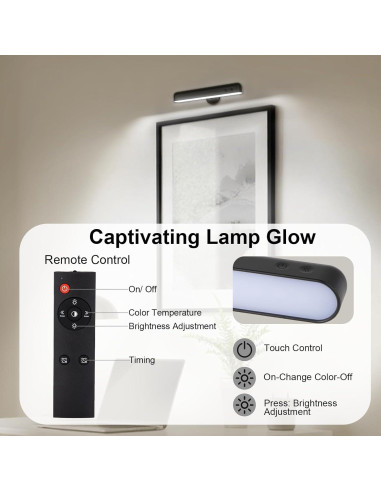 Aplique de Pared LED Recargable Llamau 7500mAh Negro