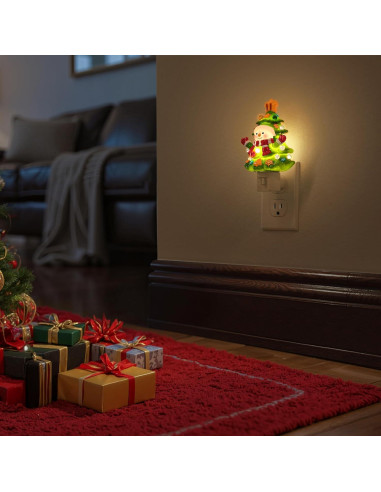 Luz Nocturna Enchufable Briignite Muñeco de Nieve 3000K