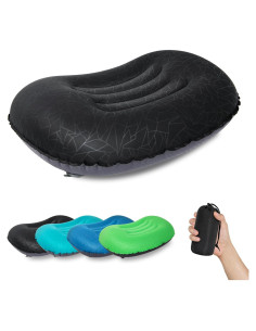 Almohada Inflable ATEPA Negra Ergonómica 43.94x27.94cm