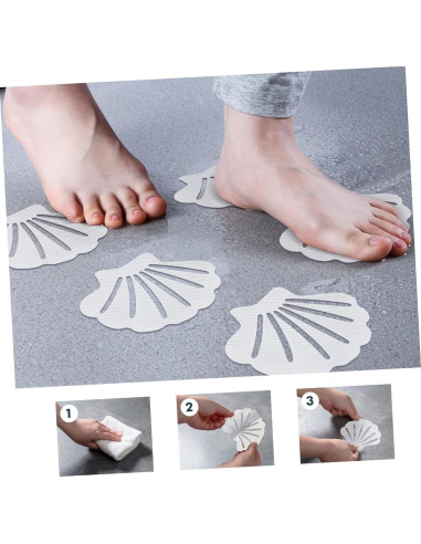 12 Pegatinas Antideslizantes para Bañera TOPBATHY Concha Marina