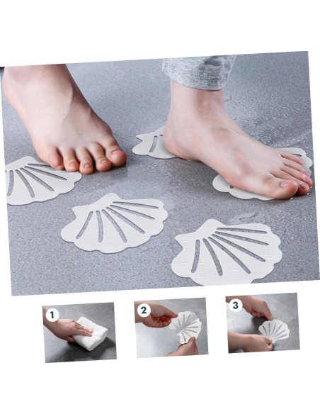 12 Pegatinas Antideslizantes para Bañera TOPBATHY Concha Marina