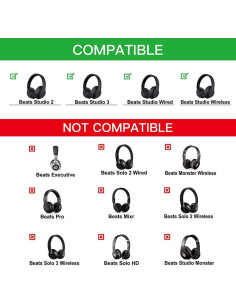 Almohadillas de Reemplazo HZTCAM para Beats Studio 2 y 3 - Negro 2