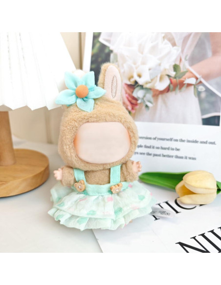 Conjunto de Ropa Kawaii para Muñecas 17cm - Vestido Floral Verde