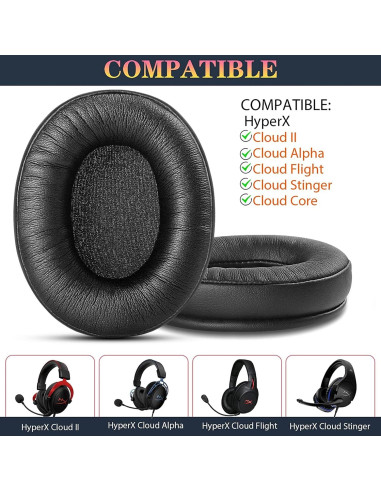 Almohadillas de Repuesto HyperX Cloud II/Alpha - Espuma Memoria