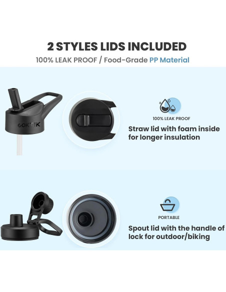 Botella de Agua Aislada COKTIK 22 oz Acero Inoxidable Verde Militar