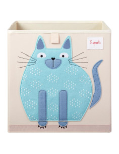 Cubo de Almacenamiento 3 Sprouts Gato 33x33 cm Plegable