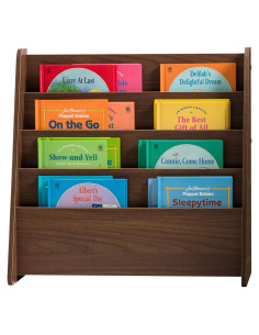 Soporte de Revistas de Madera IRIS USA 4 Niveles Marrón Oscuro