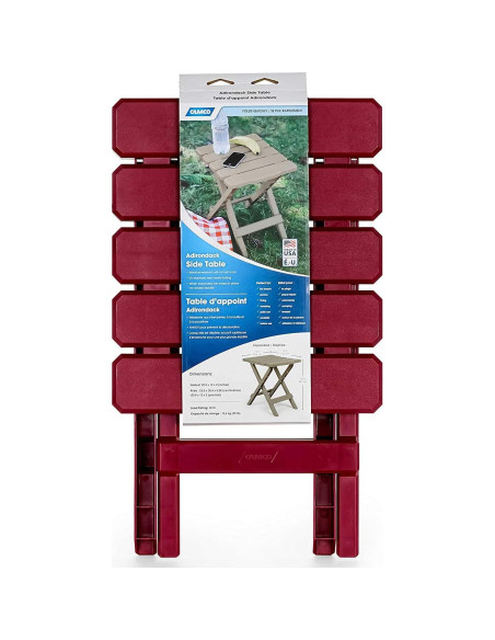 Mesa Lateral Plegable Camco 51684 Roja para Exterior 30.48x35.56cm