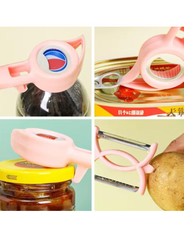 Cortador MultiSlice 7en1 Genérico Rosa - Gadget de Cocina Compacto