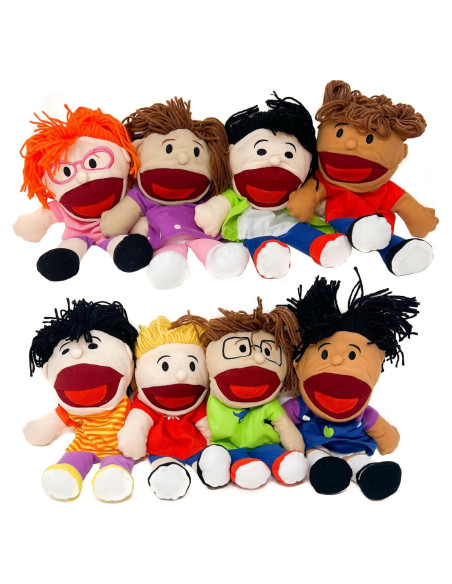 Conjunto de 8 Marionetas de Mano Multiculturales Podzly