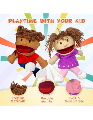 Conjunto de 8 Marionetas de Mano Multiculturales Podzly