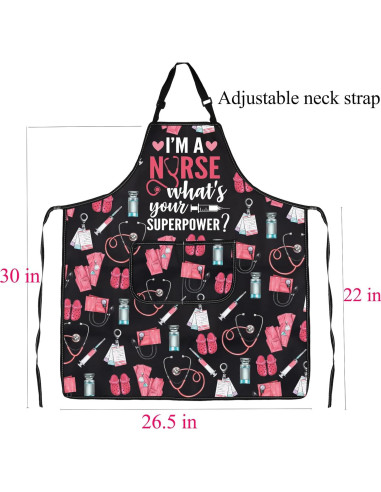 Delantal de Cocina para Enfermera FUSTMW con Bolsillos 73x68cm
