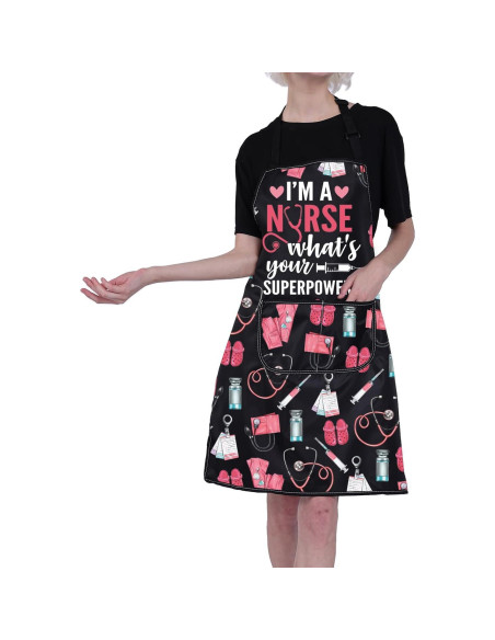Delantal de Cocina para Enfermera FUSTMW con Bolsillos 73x68cm Delantal de Cocina para Enfermera FUSTMW con Bolsillos 73x68cm