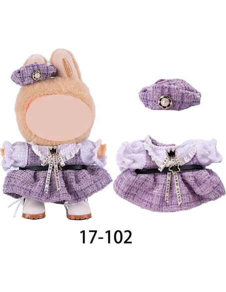 2 Conjuntos de Ropa Kawaii dollbie para Muñecas 17cm
