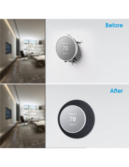 Cubierta de Placa de Pared Poivy para Termostato Nest Negro