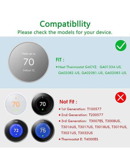 Cubierta de Placa de Pared Poivy para Termostato Nest Negro