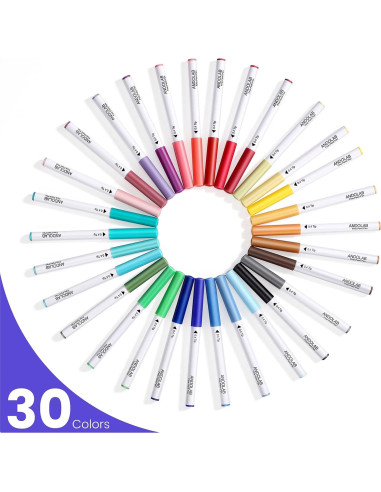 Juego de Plumas de Punta Fina ANDOLAB 0.4mm - 30 Colores