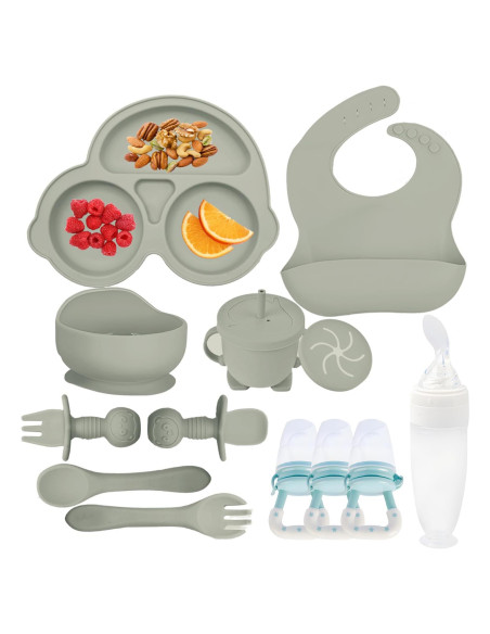 Juego de Alimentación de Silicona MIICASA 12 Piezas para Bebés