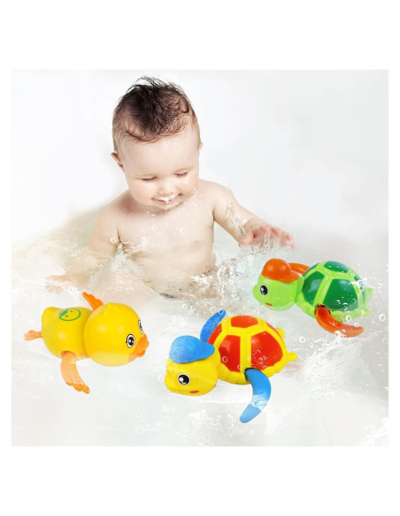 Juguetes de baño Cuterabit - Tortugas y Pato Nadadores