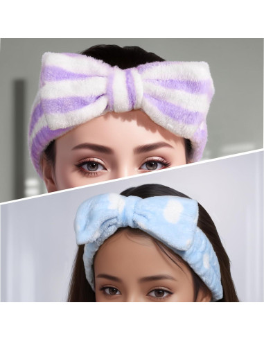 Diademas de Maquillaje Teenitor 5 Piezas Microfibra Colorida