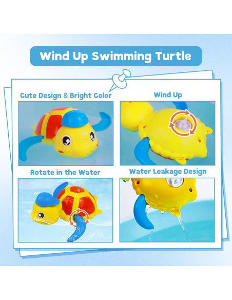 Juguetes de baño Cuterabit - Tortugas y Pato Nadadores
