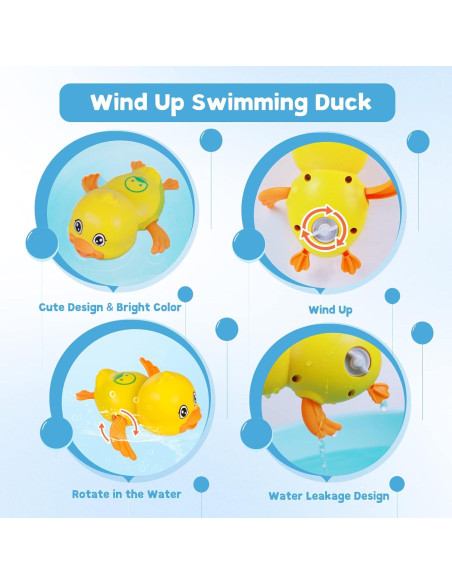 Juguetes de baño Cuterabit - Tortugas y Pato Nadadores