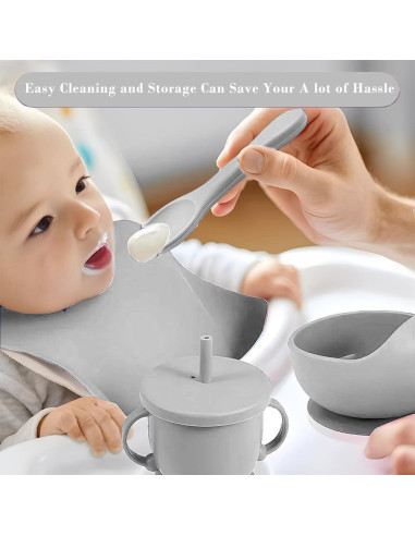 Juego de Alimentación de Silicona MIICASA 12 Piezas para Bebés