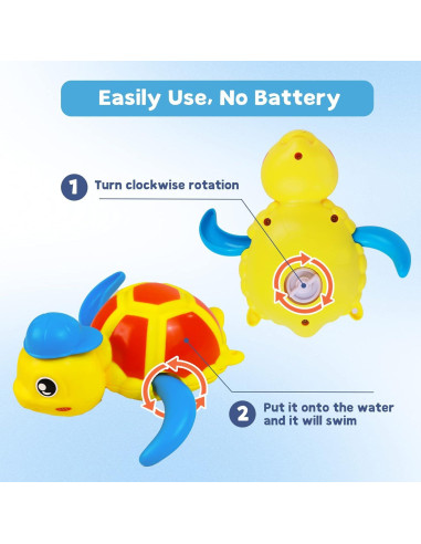Juguetes de baño Cuterabit - Tortugas y Pato Nadadores