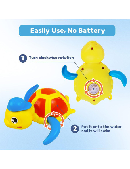 Juguetes de baño Cuterabit - Tortugas y Pato Nadadores
