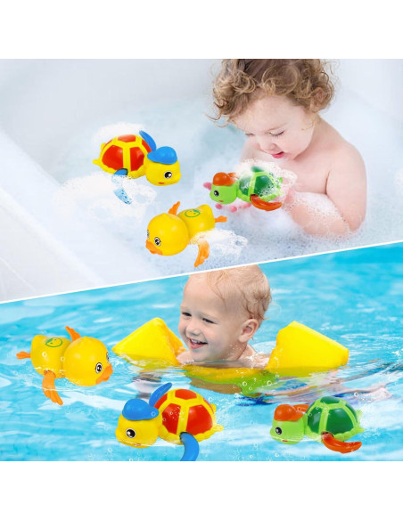 Juguetes de baño Cuterabit - Tortugas y Pato Nadadores