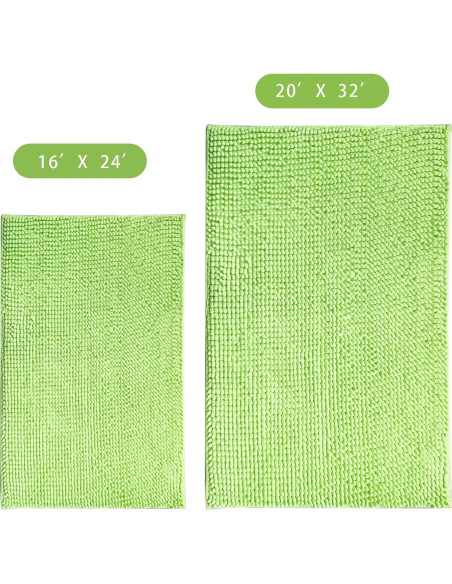 Alfombra de Baño Antideslizante Eanpet Chenille 50x80cm Verde