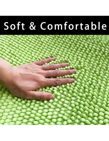 Alfombra de Baño Antideslizante Eanpet Chenille 50x80cm Verde