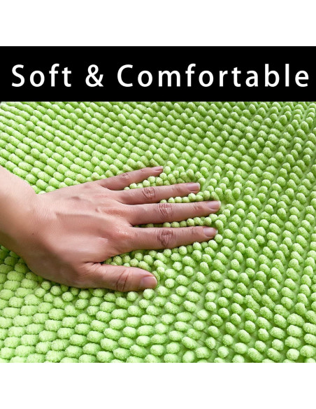 Alfombra de Baño Antideslizante Eanpet Chenille 50x80cm Verde