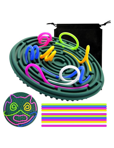 Tablero de Actividad Sensorial Verde - Juguete Antiestrés Silicona