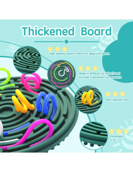 Tablero de Actividad Sensorial Verde - Juguete Antiestrés Silicona