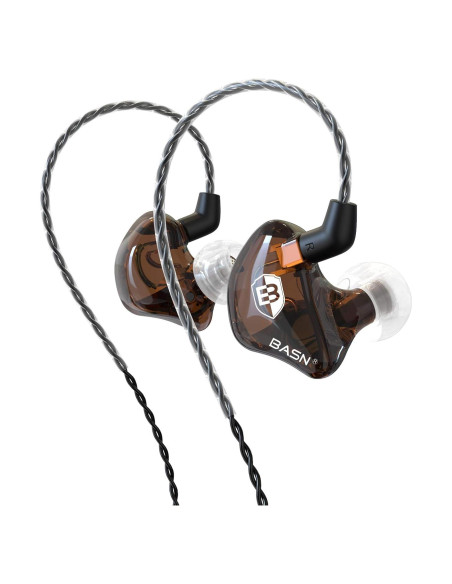 Auriculares In-Ear BASN BC100 Marrón, Duales Dinámicos, Aislamiento