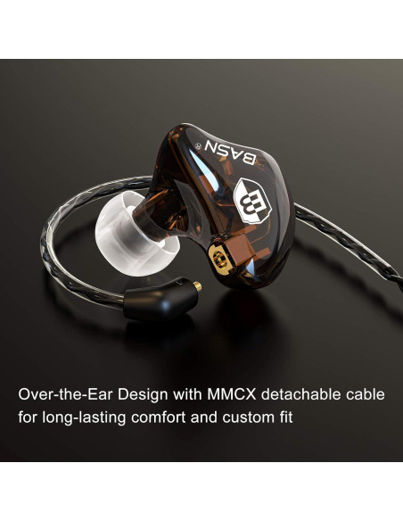 Auriculares In-Ear BASN BC100 Marrón, Duales Dinámicos, Aislamiento