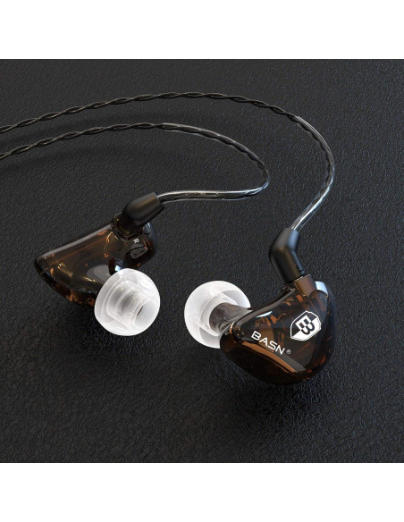 Auriculares In-Ear BASN BC100 Marrón, Duales Dinámicos, Aislamiento