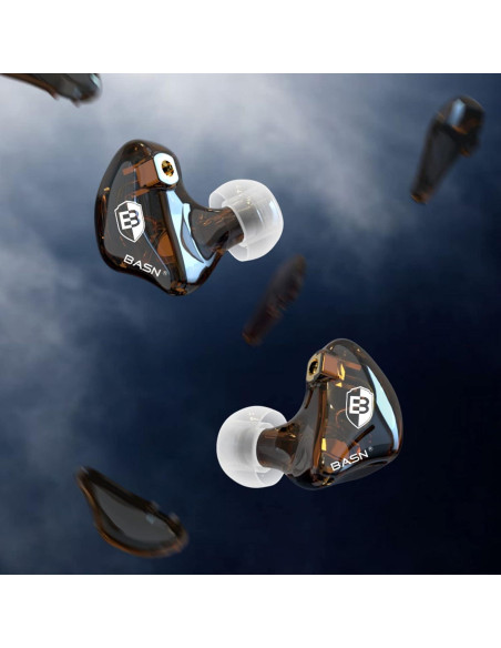 Auriculares In-Ear BASN BC100 Marrón, Duales Dinámicos, Aislamiento