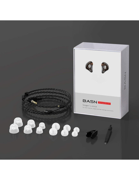 Auriculares In-Ear BASN BC100 Marrón, Duales Dinámicos, Aislamiento