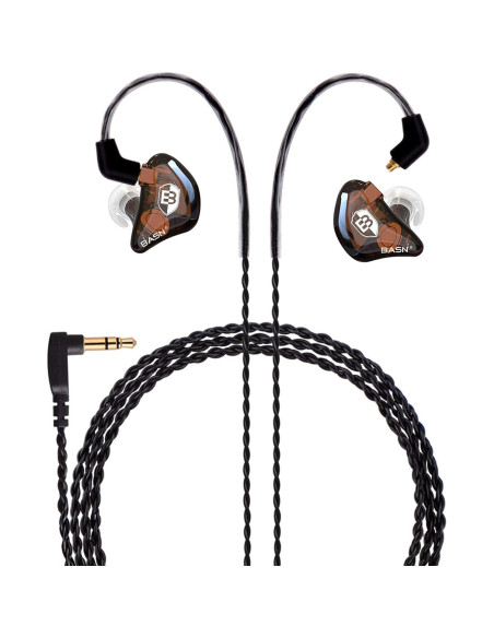 Auriculares In-Ear BASN BC100 Marrón, Duales Dinámicos, Aislamiento