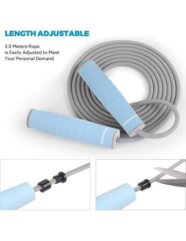 Cuerda de Salto con Peso 1LB BONMIXC Ajustable 3m