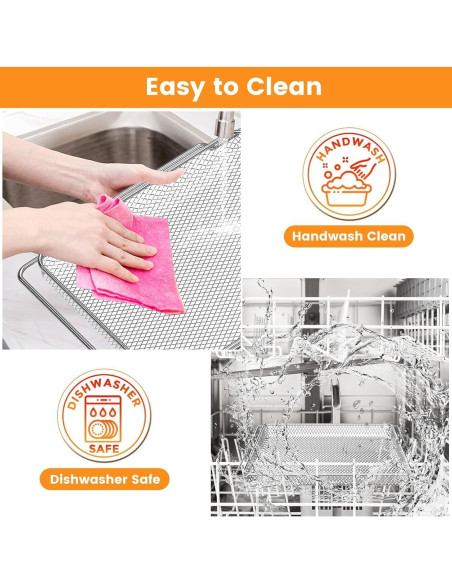 Canasta para Air Fryer GWY 16.5" x 11.8" Acero Inoxidable Canasta para Air Fryer GWY 16.5" x 11.8" Acero Inoxidable