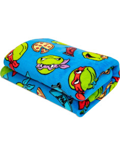 Manta Musical Tortugas Ninja Adolescentes 100% Poliester Azul 2