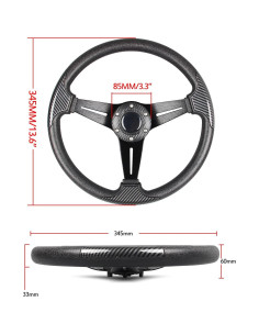 Volante de Carreras GONMOT 350mm Fibra de Carbono Universal 2
