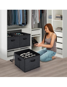 Caja de Almacenamiento de Zapatos Plegable Mayniu 16 Pares Negra 2